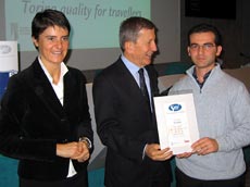 Patrizia Bugnano e Alessandro Barberis durante la premiazione