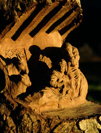 Presepe intagliato nel legno