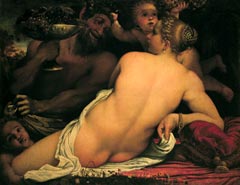 Venere, satiro e due amorini, 1588, olio su tela, Firenze, Galleria degli Uffizi