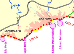 Il primo tratto di pista da Ospitaletti a Sanremo