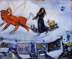 Marc Chagall, La luge dans la neige 1944, Collezione privata (Foto: Chagall ®, by SIAE 2010)