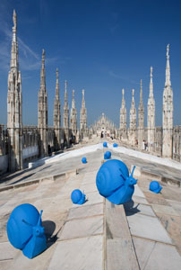 Chiocciole azzurre sul Duomo di Milano