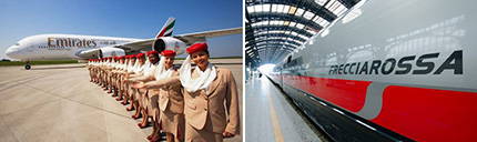 Emirates-Trenitalia: integrazione treno più aereo