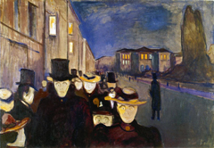 Edvard Munch, Sera lungo il viale Karl Johan, 1892. Bergen, The Rasmus Meyer Collection - The Bergen Art Museum