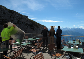 Ferrovia Lo splendido panorama del Pilatus Kulm è utilizzato spesso come set fotografico