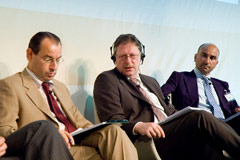 Da sinistra Elio Silva, moderatore, Karlheinz Haag e Chema Basterrechea