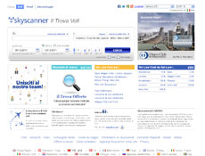 Home page di Skyscanner 